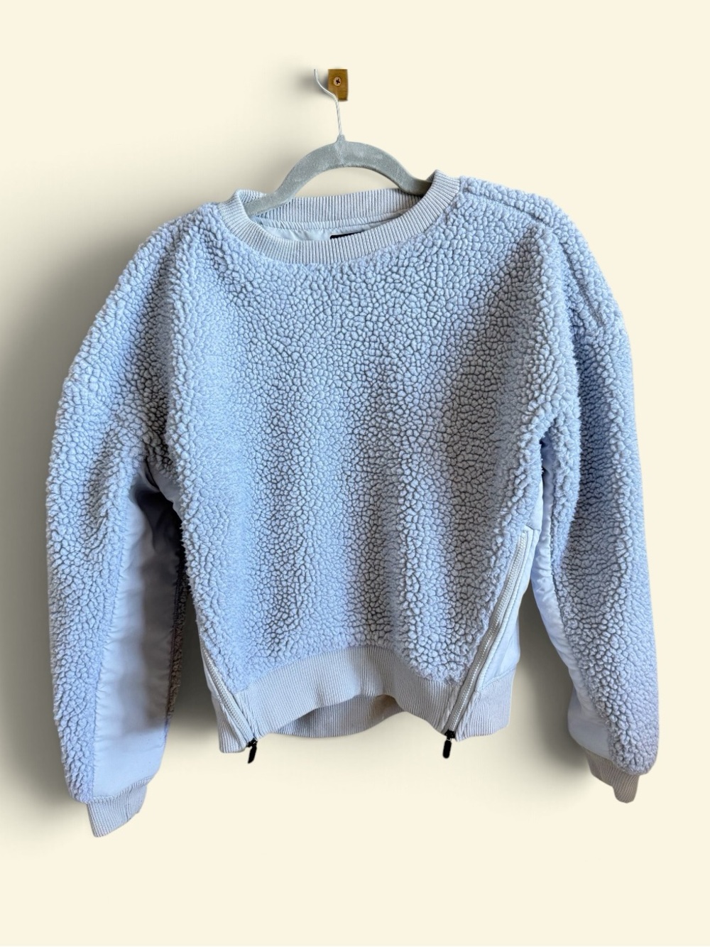 ❄️ Backcountry Baby Blue Sherpa Fleece Side-Zip Pullover – Size S